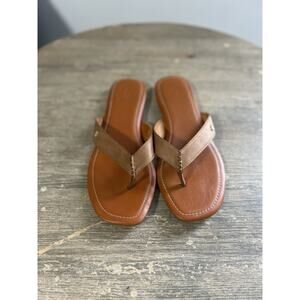 UGG Tuolumne leather flip-flop Tan Leather Thong Sandals Women’s Size 10